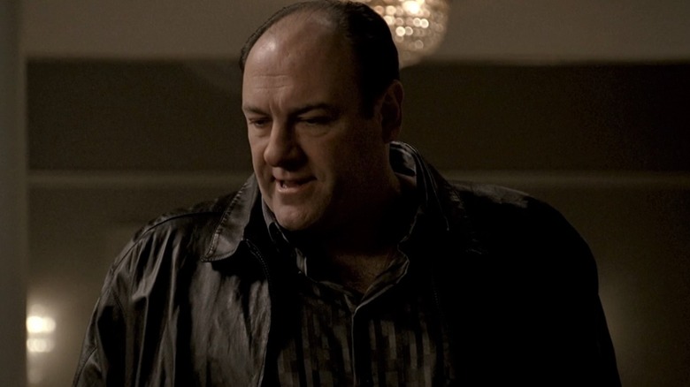 Tony Soprano looking down angry