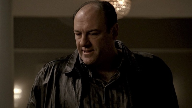 Tony Soprano looking down angry