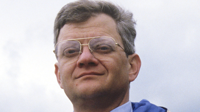 Author Tom Clancy smiling