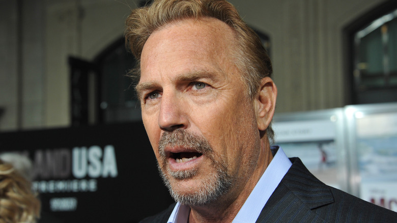 Kevin Costner being interviewed