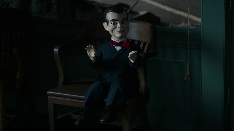 Slappy sitting on a chair in Goosebumps