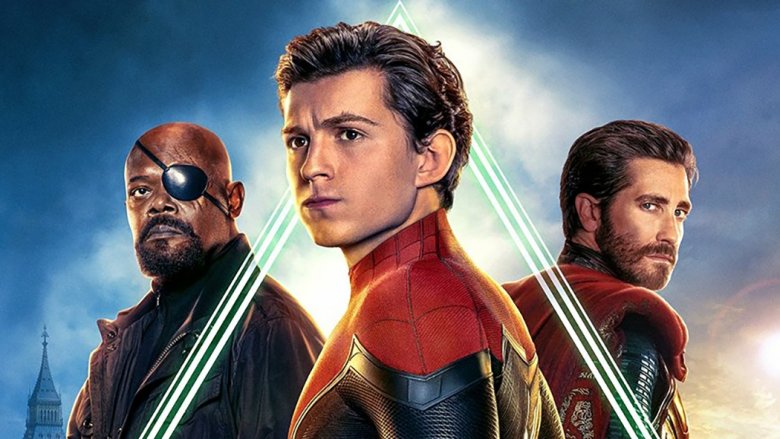 Spider-Man Far From Home poster Nick Fury Peter Parker Mysterio