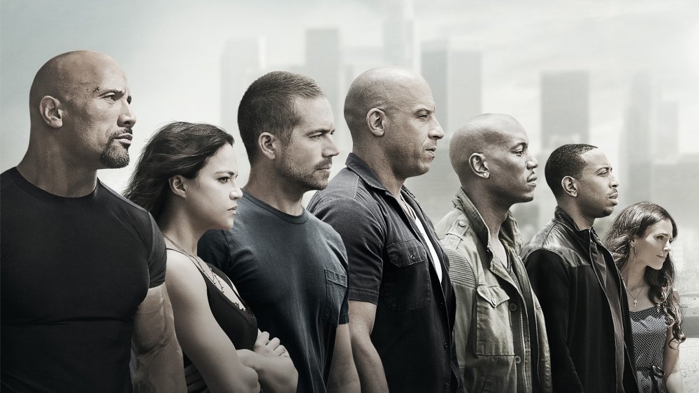 cast of Fast & Furious franchise from Furious 7 poster