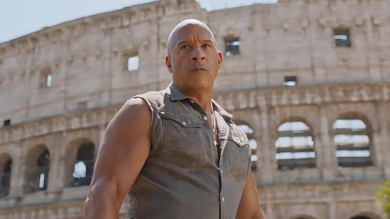 Dominic Toretto in front of Coliseum 