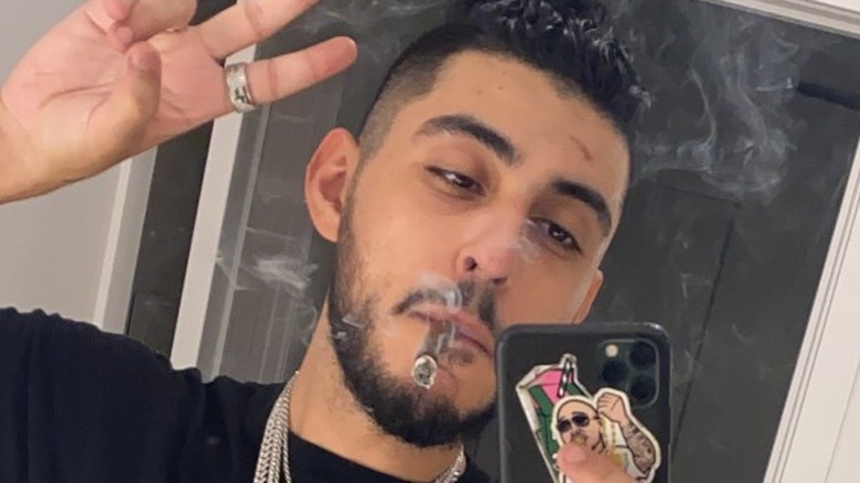 FaZe Rain smoking selfie