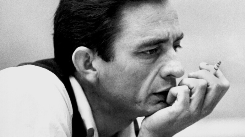 Johnny Cash smoking