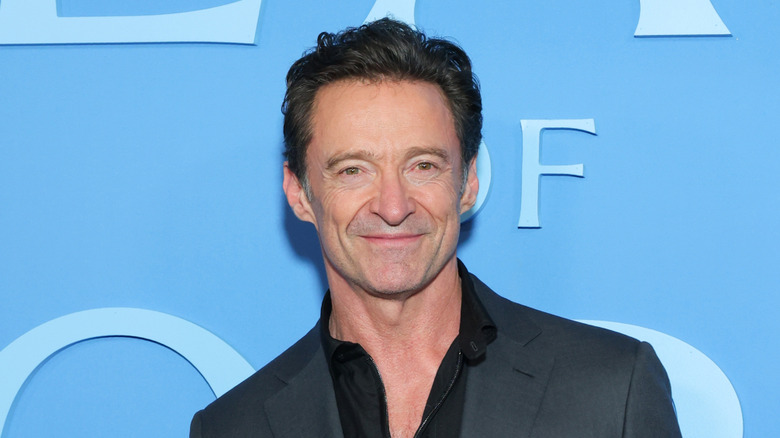 Hugh Jackman wearing dark suit