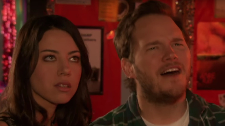 April and Andy looking on Parks and Rec