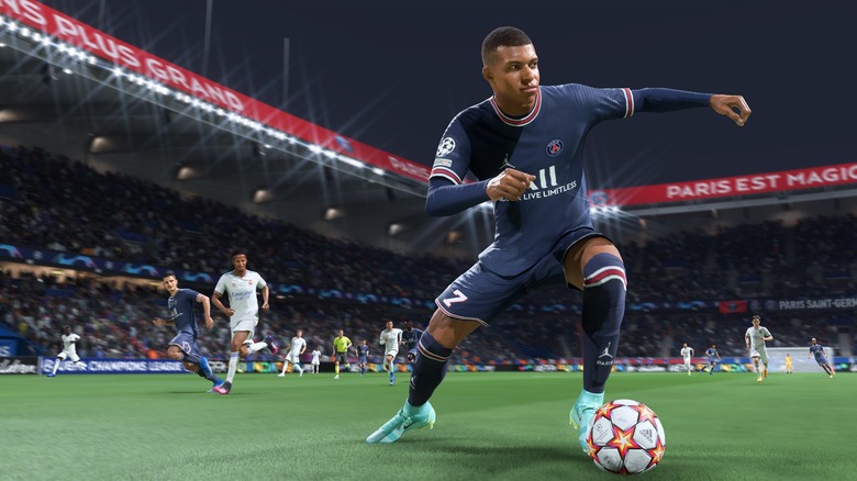 Kylian Mbappé during match