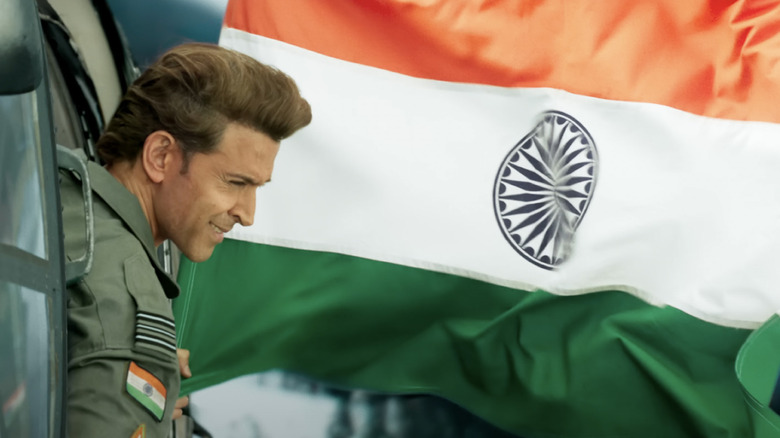 Patty holding Indian flag