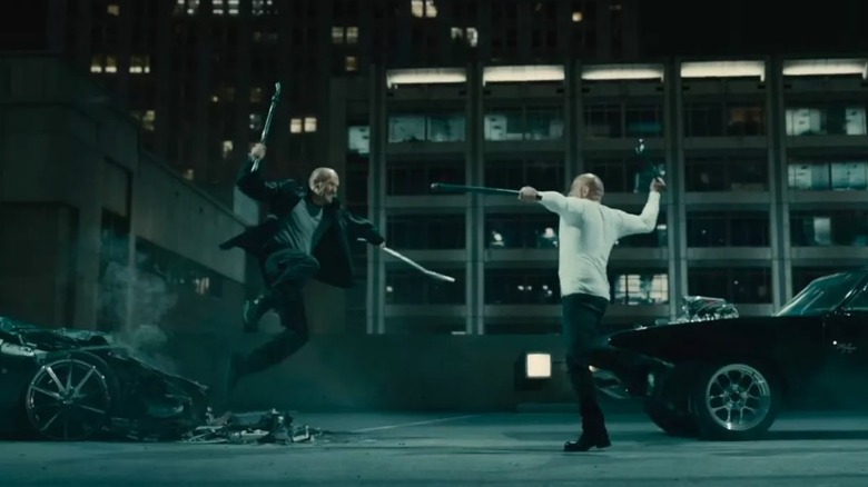 Jason Statham and Vin Diesel in Furious 7