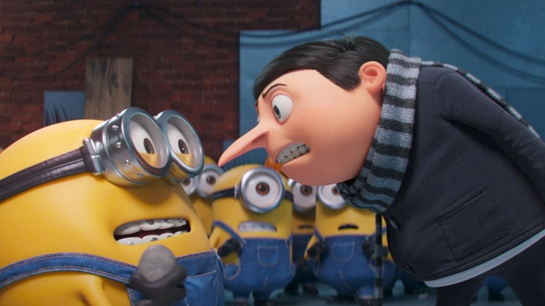 Gru gets in a minion's face in "Minions: The Rise of Gru" (2022)