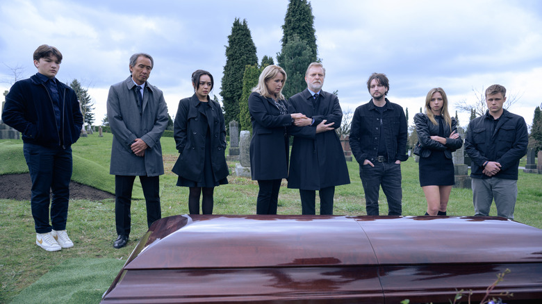 Campbell-Reyes family at a funeral