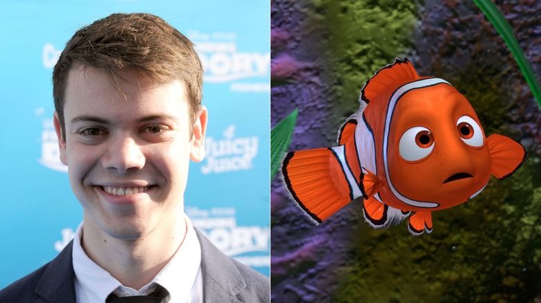 Alexander Gould and Nemo looking scared in Finding Nemo