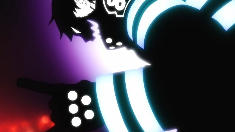 Shinra posing after an attack