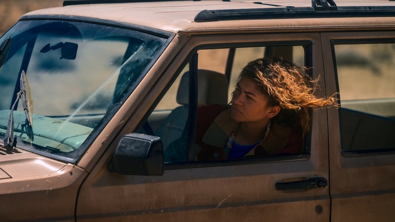 Rue driving a car on Euphoria Season 3