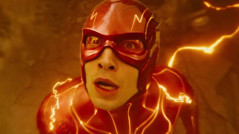 The Flash looking up