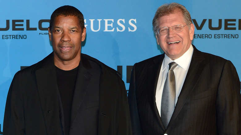 Denzel Washington and Robert Zemeckis smiling