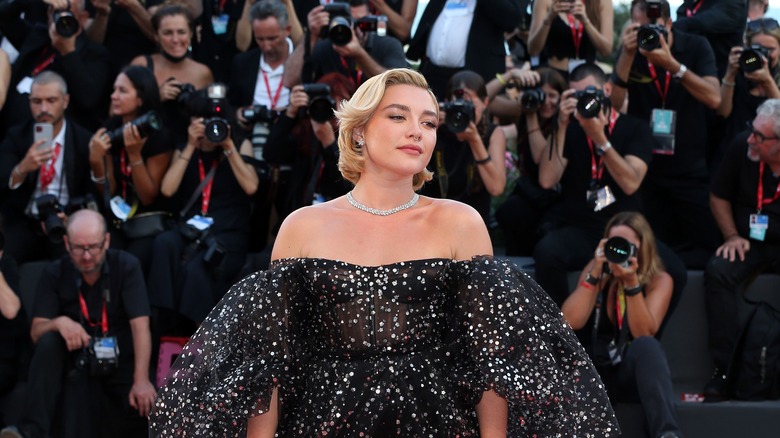 Florence Pugh in black dress
