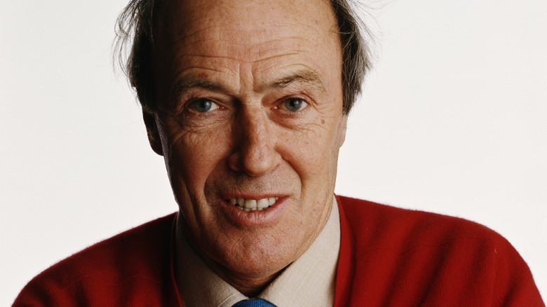 Roald Dahl in red sweater