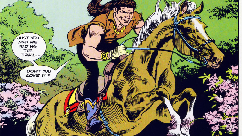 Billy Ray Cyrus on a horse