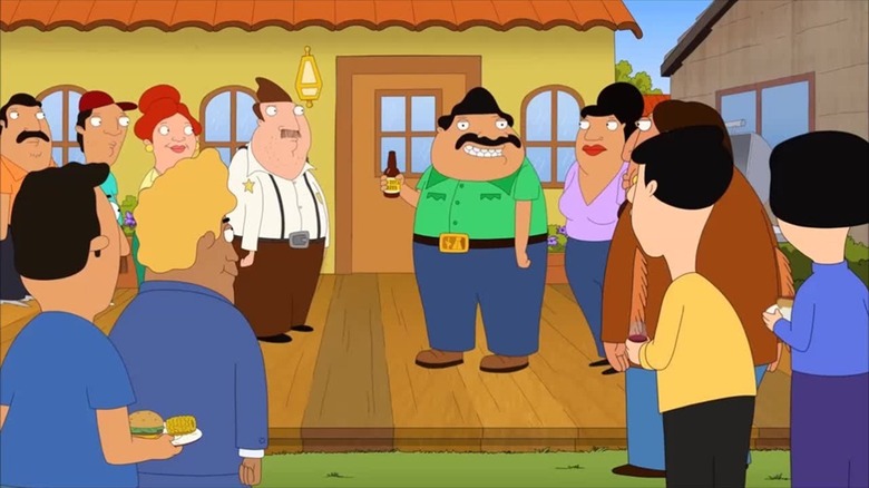 The leads of Bordertown gathering for a BBQ (2017)