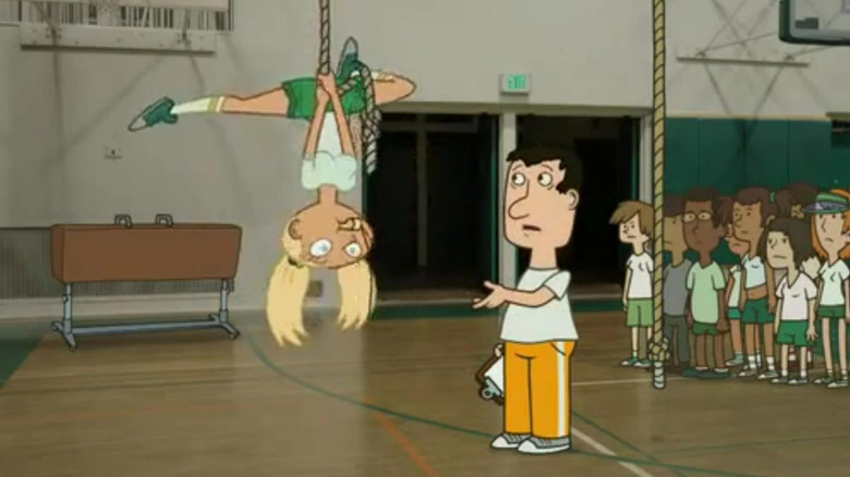 Miracle Grohe giving a demonstration for gym class in Sit Down, Shut Up (2009)