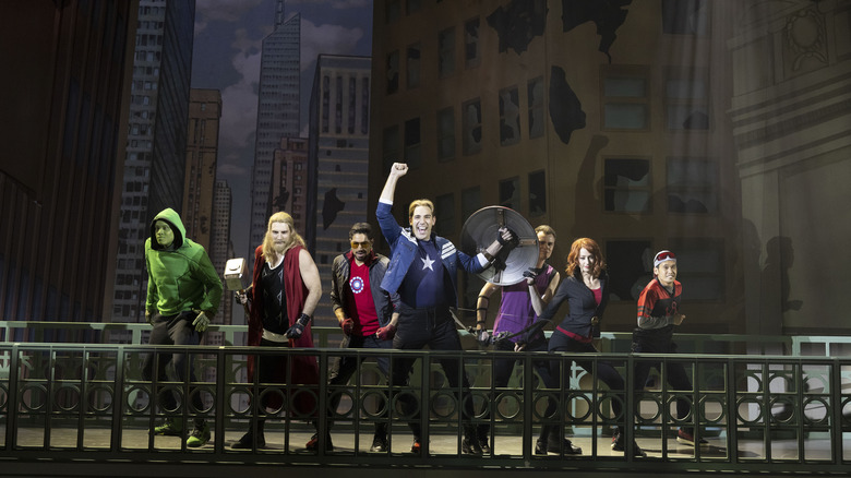 The cast performing Rogers: The Musical