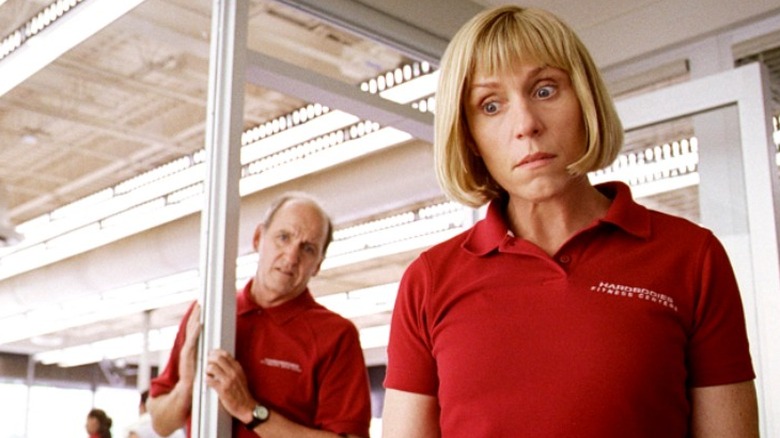 Frances McDormand looking down