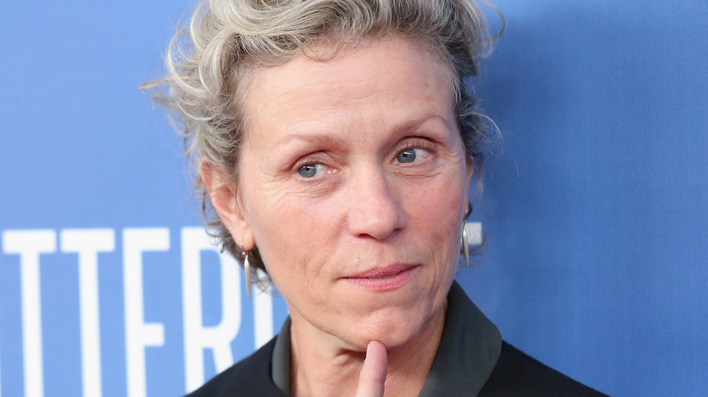 Frances McDormand with finger on chin