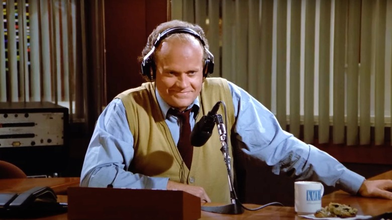Frasier wearing headphones