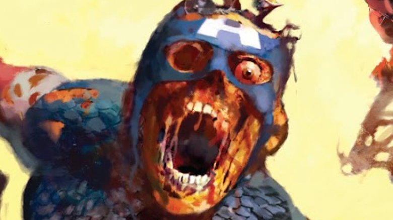 Zombified Captain America on the cover of Marvel Zombies 1