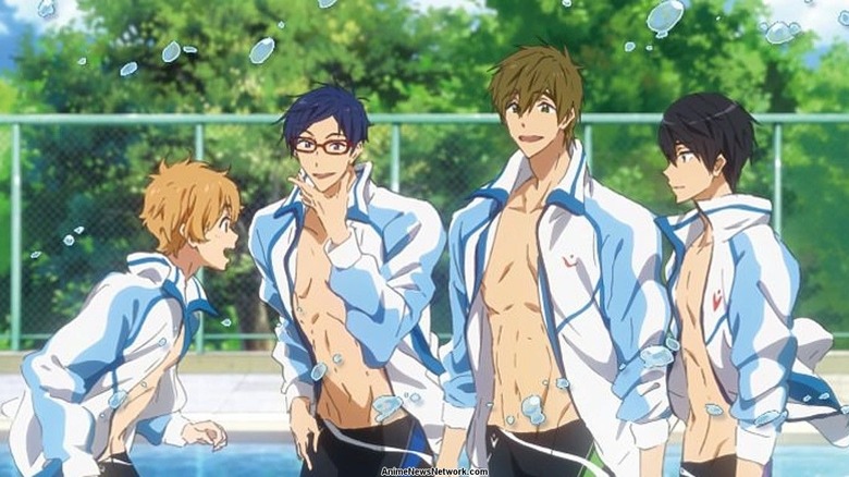 Swimmers in Iwatobi uniform