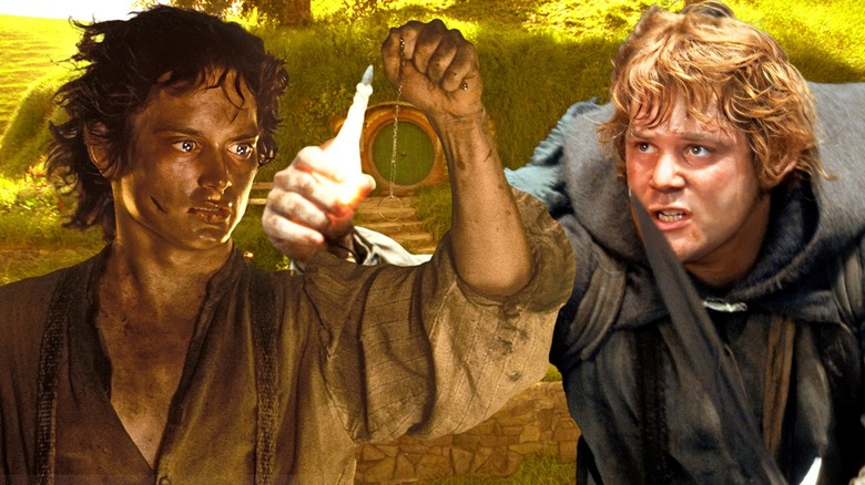 Frodo and Sam in front of Bag End