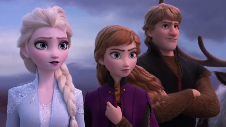 Elsa, Anna, and Kristoff in Frozen 2