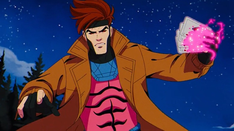 Gambit charging his playing cards in X-Men '97