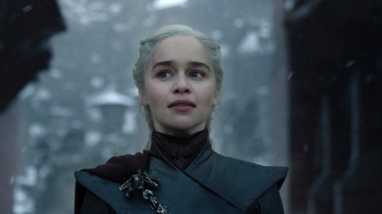 Daenerys Targaryen looking to the side in Game of Thrones