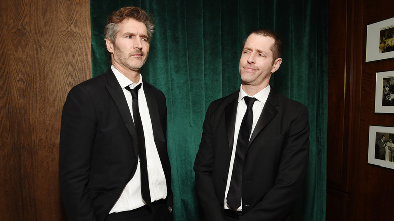 David Benioff looking at D.B. Weiss