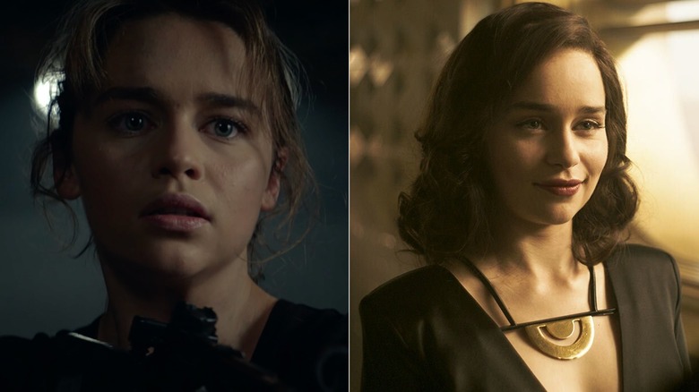 split image of Sarah Connor and Qi'ra