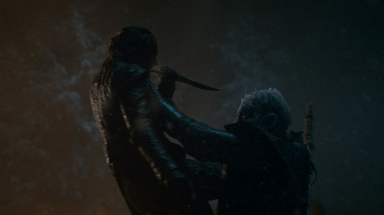 Arya about to kill the Night King in Game of Thrones