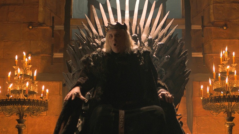 Aerys sitting on the Iron Throne in a flashback on Game of Thrones
