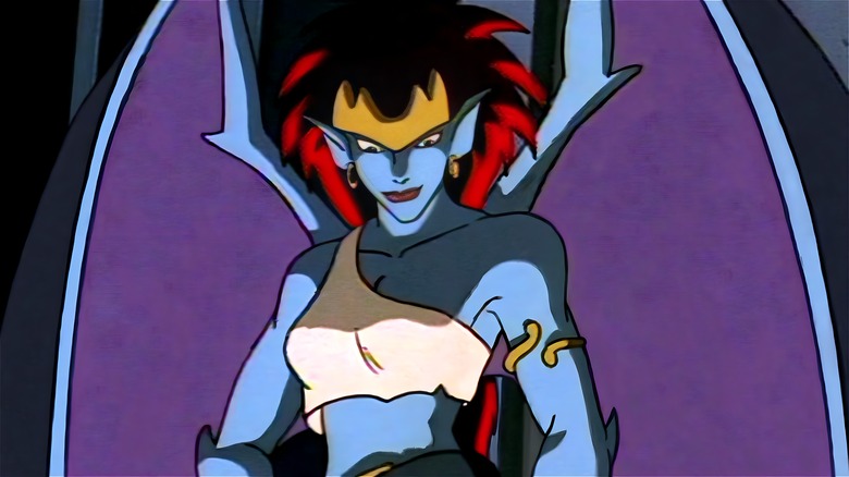 Demona spreading her wings in Gargoyles