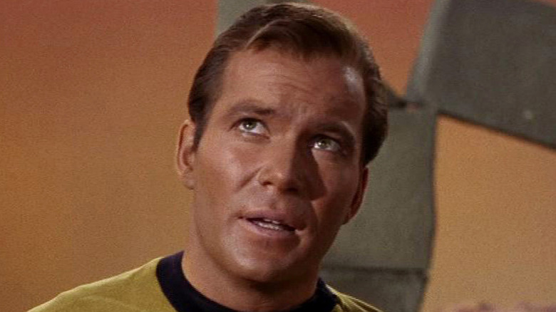 Captain Kirk looks up