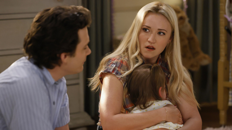 Mandy cradling CeeCee while talking to Georgie in "Georgie and Mandy's First Marriage" (2024-present)