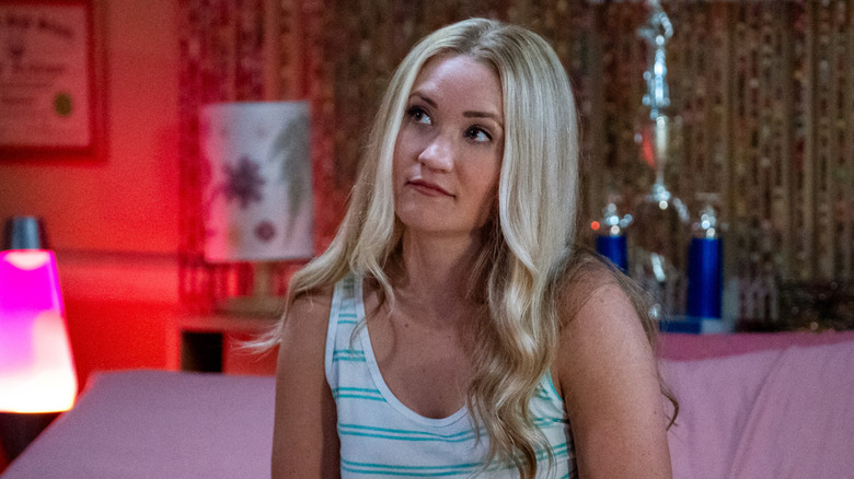 Mandy looks wistful while sitting in bed in "Georgie and Mandy's First Marriage" (2024-present)