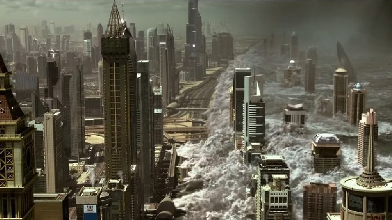 A flood hits a major city
