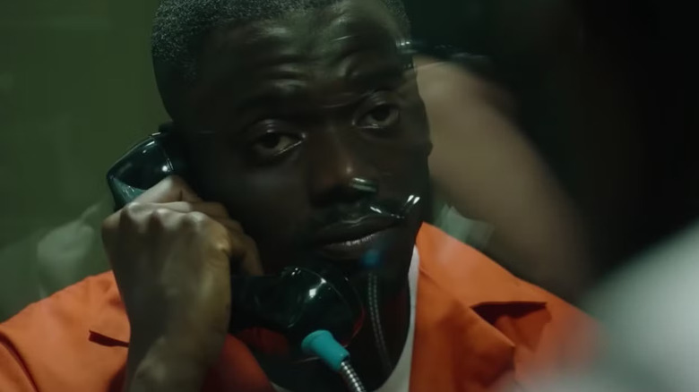 Chris on the phone with Rod in prison in Get Out's alternate ending