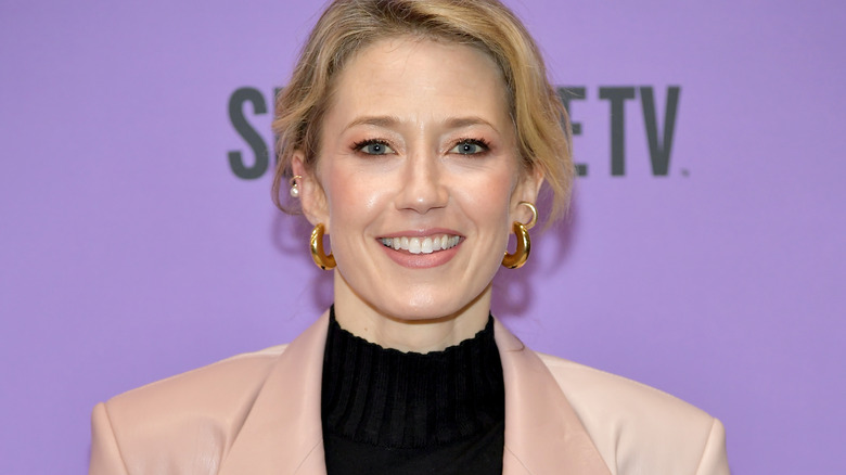Carrie Coon looking to camera