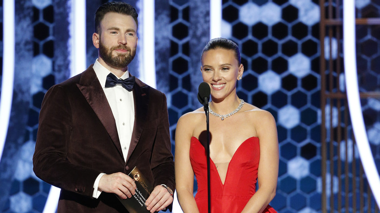 Chris Evans with Scarlett Johansson