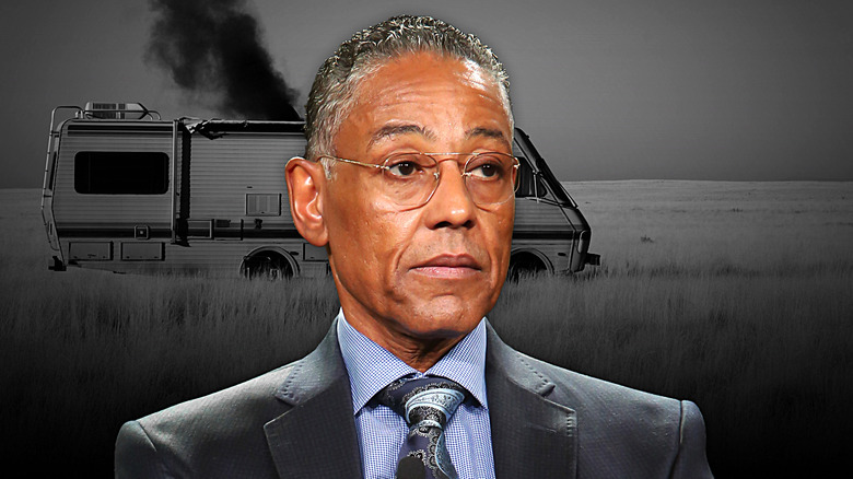 Giancarlo Esposito near burning trailer